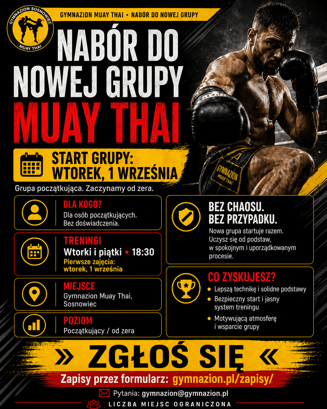 Nabór do nowej grupy Muay Thai Gymnazion